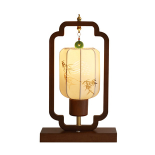 中式复古台灯宋代美学书房卧室床头灯原木中古风氛围感装饰台灯具