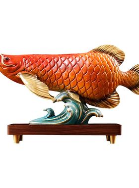 黎采黄铜中式玄关装饰摆件