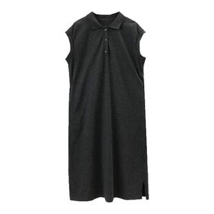 诺初孕妇装◆高级灰穿搭~POLO领连衣裙夏季翻领宽松T恤裙子孕妇服