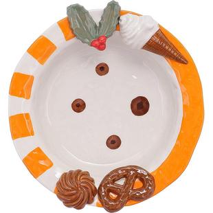 甜品盘立体浮雕盘子高颜值水果盘陶瓷餐盘意面盘沙拉盘礼物礼盒装