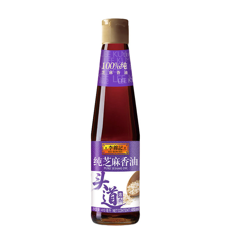 李锦记纯香100%芝麻油410ml/瓶凉拌香油麻油火锅蘸料厨房调味品