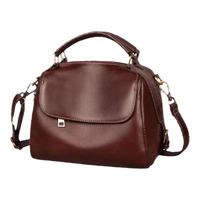 真皮轻奢手提波士顿女包宽带斜挎