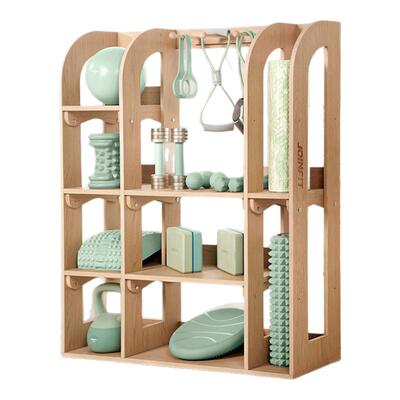 Joinfit木质健身房置物架普拉提收纳架健身私教小工具瑜伽馆挂架