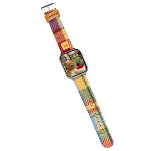 适用华为watch fit4手表带新款条纹皮质腕表watch4pro系列女款时装表带watchfit3高级2智能1运动表链男秋冬款