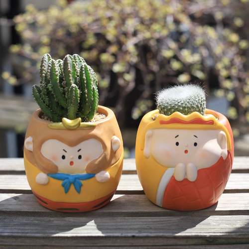 卡通树脂多肉花盆创意景观盆栽小家居装饰摆件花盆西游微肉园艺多