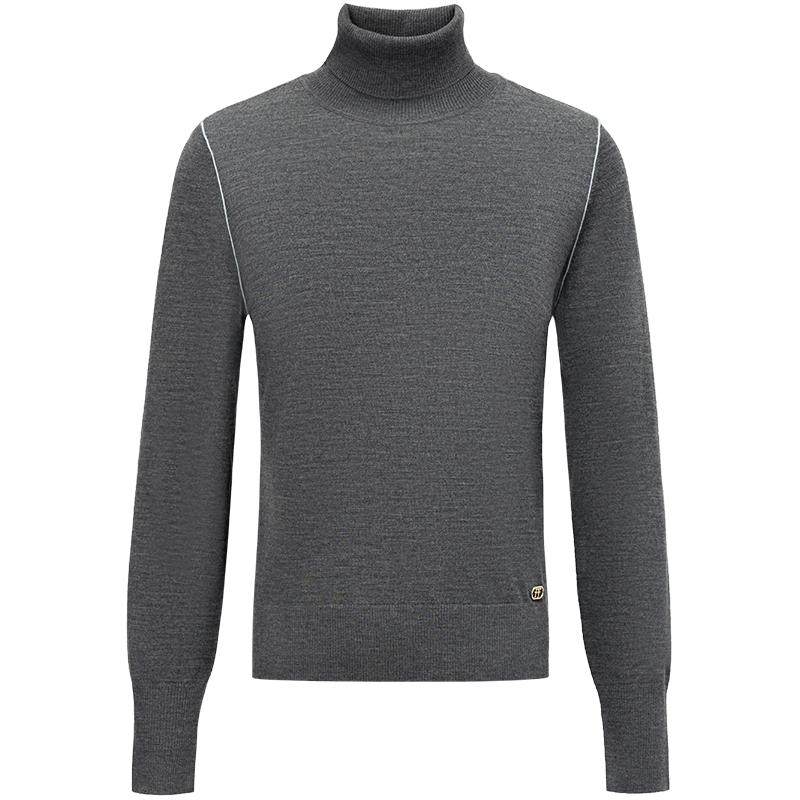 【美丽诺羊毛】FF仿佛针织衫女2025秋冬新款高领修身打底内搭毛衫