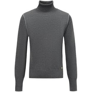 【美丽诺羊毛】FF仿佛针织衫女2025秋冬新款高领修身打底内搭毛衫