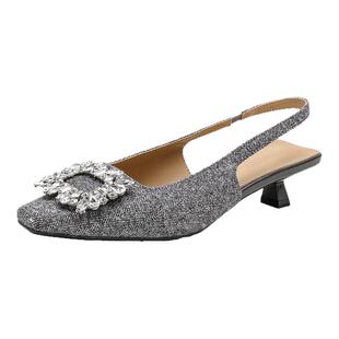 戈美其法式气质单鞋女2026夏季新款时尚百搭后空凉鞋子女鞋通勤鞋