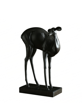 黑色金属铁艺欧式风样板间鹿摆件