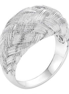 OUBIYABI欧比雅比织光重工金属拉丝编织戒指气质轻奢手饰设计感