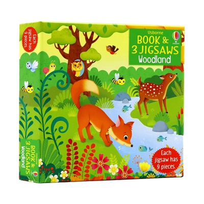 森林拼图游戏书 英文原版 Usborne Book & Jigsaws Woodland 幼儿启蒙认知科普书故事书 亲子共读 英文版 进口英语原版书籍