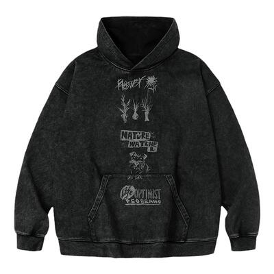 PSO Brand男装女装420克重磅美式复古做旧水洗高街连帽卫衣外套潮