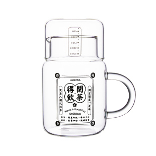 水杯耐高温泡茶杯高硼硅玻璃杯大容量800ml喝水杯子女带盖咖啡杯