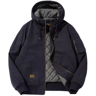 秋冬连帽棉衣男款加棉加厚外套纯棉宽松工装棉袄保暧休闲棒球棉服