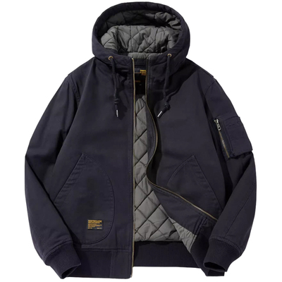 秋冬连帽棉衣男款加棉加厚外套