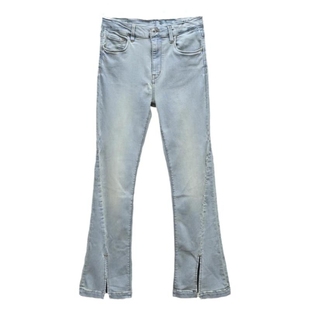 高腰马蹄裤ABLE JEANS女牛仔裤高弹力春秋季修身显瘦开叉喇叭长裤