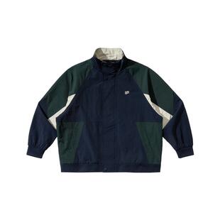 男道日系复古拼接撞色立领夹克男士秋季休闲宽松设计感工装外套潮