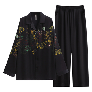 悦内睡衣男士春秋款冰丝长袖家居服男款丝绸仿真丝夏季薄款高级感