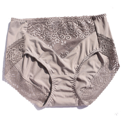 推荐性感牛奶丝内裤女胖mm蕾丝边