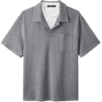 gxgjeans男装 假两件含氨纶垂感舒适休闲翻领短袖polo衫 26夏新品