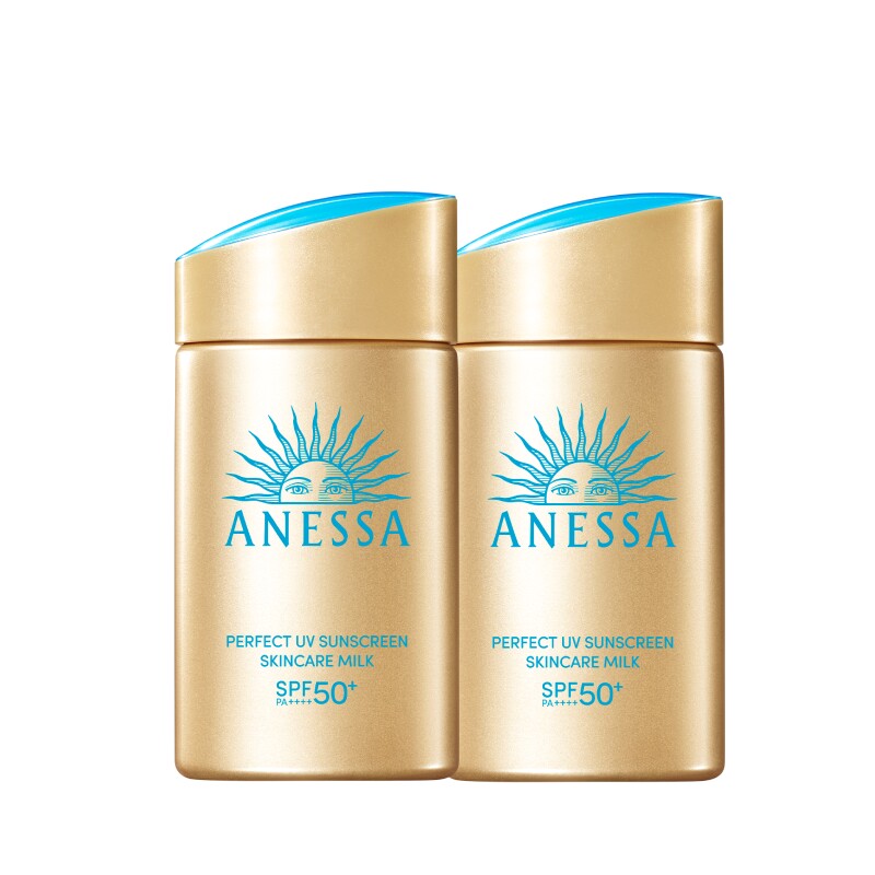 【双金套组】安热沙ANESSA小金瓶防晒霜乳60ml*2轻薄速成膜防水汗