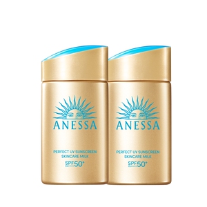 【双金套组】安热沙ANESSA小金瓶防晒霜乳60ml*2轻薄速成膜防水汗