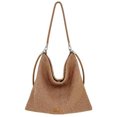 轻便草编包简约通勤腋下包