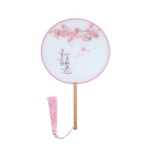 透明古风扇子团扇中国风舞蹈古装宫廷汉服女式夏圆扇古典流苏定制