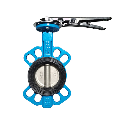 手柄对夹式蝶阀四氟手动蝶阀