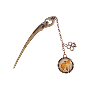 包邮复古凤钗小狐狸书签创意文具学生照片定制礼物高颜值小众礼品