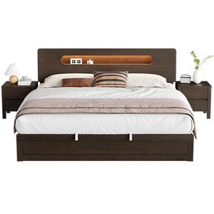 政府补贴全友家居北欧风橡木实木床1米8双人床架主卧室储物床1米5