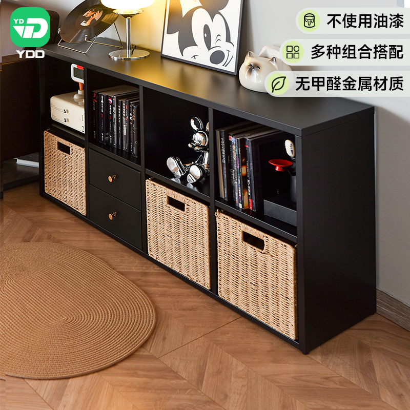 YDD库比克书架黑色落地儿童书柜自由组合格子柜钢制幼儿园8格柜