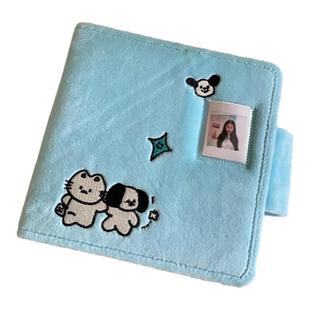 原创牵手小猫小狗毛绒卡册活页二宫格拍立得相册追星专辑小卡收纳