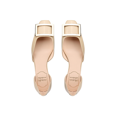 单鞋浅口中空方扣凉鞋女