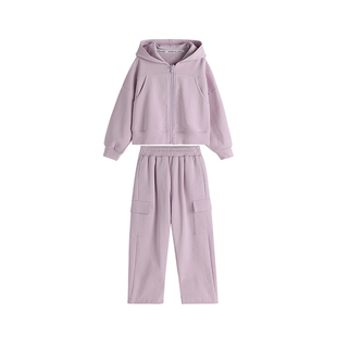 布丁哈鲁春装季女童套装春秋款2025新款运动儿童韩系洋气时髦卫衣