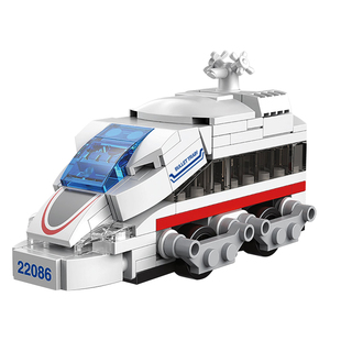 迪库积木回力火车儿童拼装益智玩具男孩动车列车组装模型拼图礼物