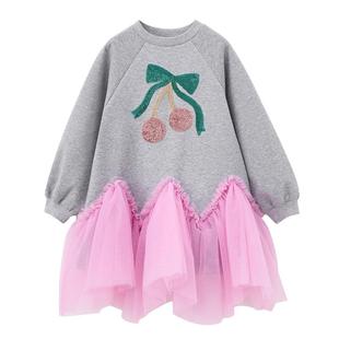 女童卫衣纱裙秋冬2025新款儿童长袖裙子中大童洋气公主裙童装女