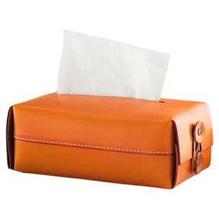 伽罗生活牛皮抽纸盒头层粒面真皮植鞣家用客厅餐厅简约高级纸巾盒