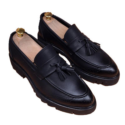 春款高跟流苏透气商务约会男皮鞋