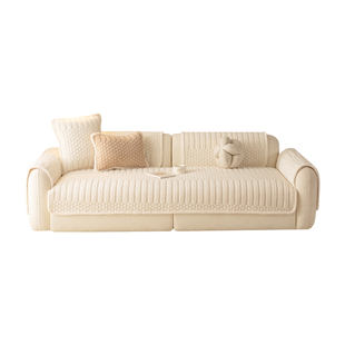 2025冬季新款沙发垫加厚毛绒保暖沙发盖布固定防滑直排高级坐垫子