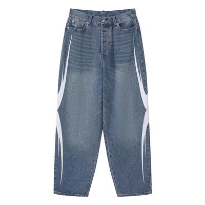 RTVG长裤刺绣秋冬廓形牛仔裤