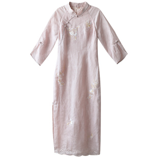 江南范新式刺绣修身老上海改良旗袍复古民国风修身气质年轻款裙子