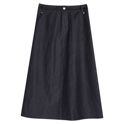 小个子牛仔半裙拼接贴袋实用