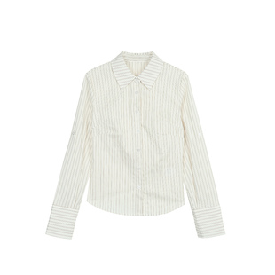 NEVA HU Office Siren 通勤条纹衬衫女高级感气质修身显瘦衬衣