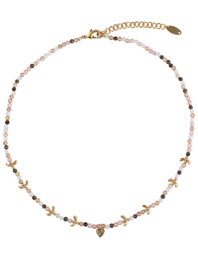 现货26SS新款DACCORD草莓晶天然水晶串珠星芒长牌浮雕吊坠项链