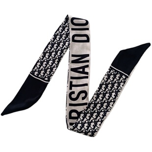 长条小丝巾细窄长款发带飘带百搭装饰领巾韩国复古绑包缠带围巾女