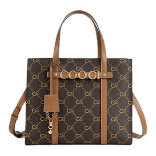 COOGI新款包包女轻奢高级感老花托特包上班通勤手提包单肩斜挎包