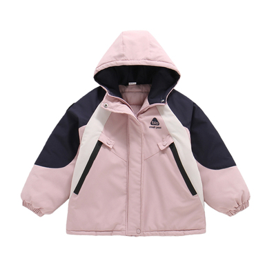 女童2025新款加棉夹棉冲锋衣拼色