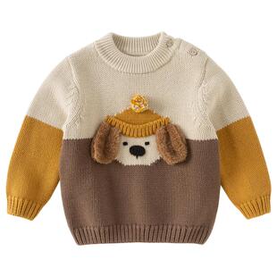 戴维贝拉男童半高领毛衣宝宝A类针织衫2026新款冬装儿童上衣童装