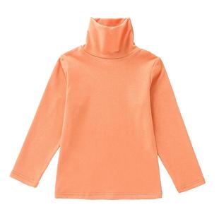 女童德绒高领打底衫内搭加厚一体洋气绿白色儿童秋冬百搭保暖上衣